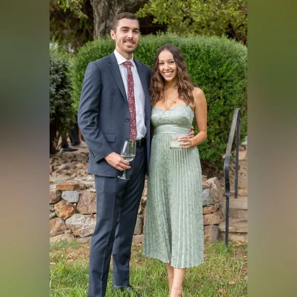 Lulus Elegant Green Pleated Maxi Dress - Picture 4 of 4